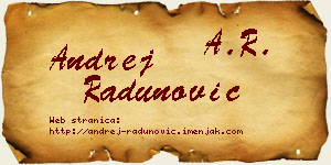 Andrej Radunović vizit kartica